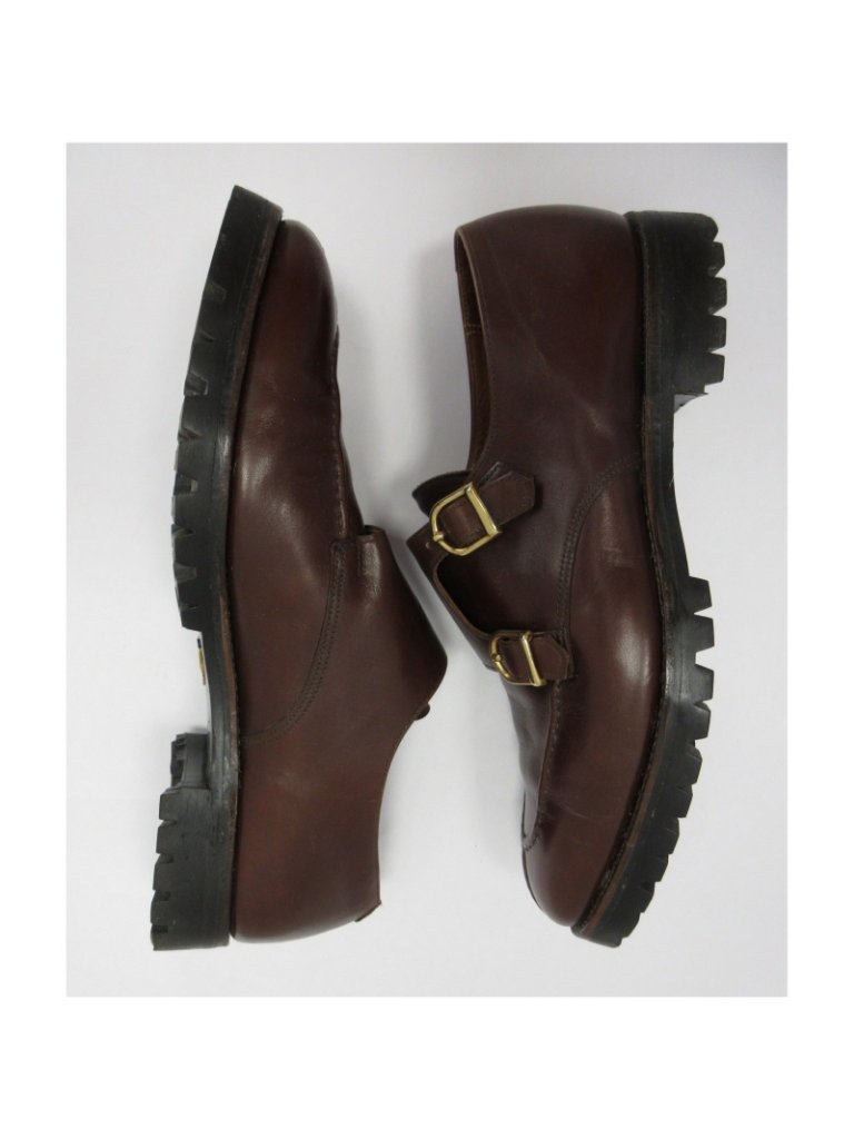 Vintage Crockett & Jones Shoe 11 D Double Monk Strap Vibram Lug Sole — image 4 of 8